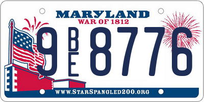 MD license plate 9BE8776