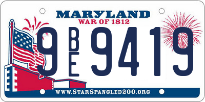 MD license plate 9BE9419