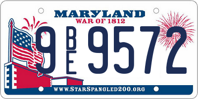 MD license plate 9BE9572