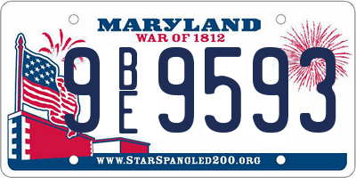 MD license plate 9BE9593