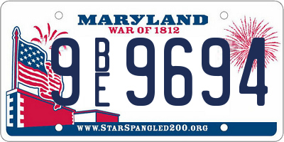 MD license plate 9BE9694