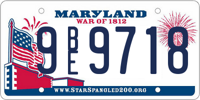 MD license plate 9BE9718