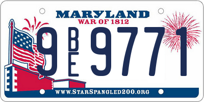 MD license plate 9BE9771