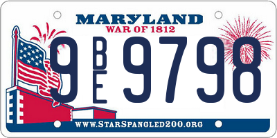 MD license plate 9BE9798