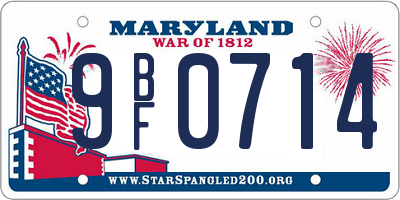 MD license plate 9BF0714
