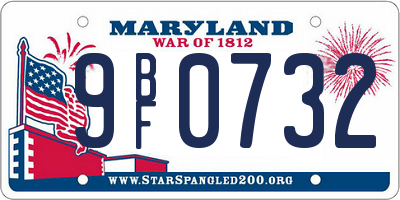 MD license plate 9BF0732