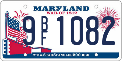 MD license plate 9BF1082