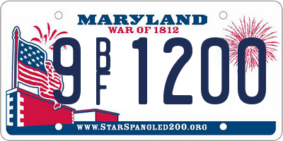 MD license plate 9BF1200