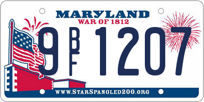 MD license plate 9BF1207