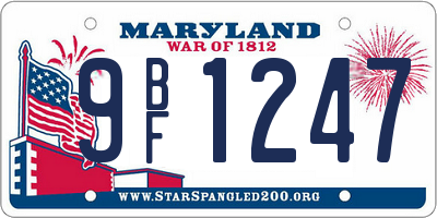 MD license plate 9BF1247