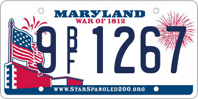 MD license plate 9BF1267