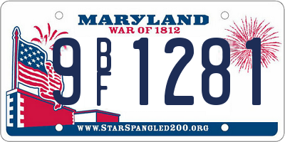 MD license plate 9BF1281