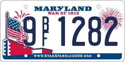 MD license plate 9BF1282