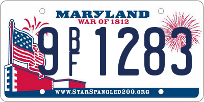 MD license plate 9BF1283