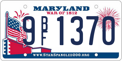 MD license plate 9BF1370