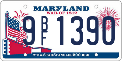 MD license plate 9BF1390