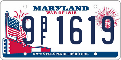 MD license plate 9BF1619