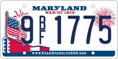 MD license plate 9BF1775