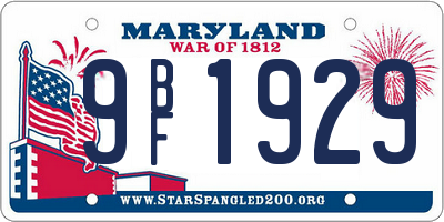 MD license plate 9BF1929
