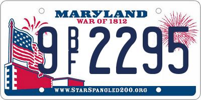 MD license plate 9BF2295