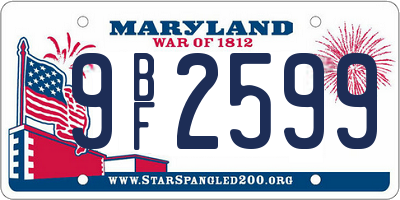 MD license plate 9BF2599