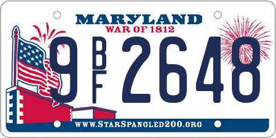 MD license plate 9BF2648