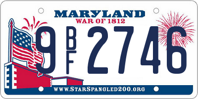 MD license plate 9BF2746