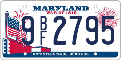 MD license plate 9BF2795