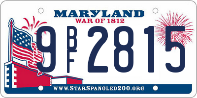 MD license plate 9BF2815