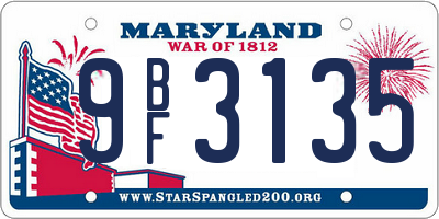 MD license plate 9BF3135