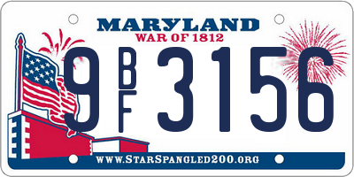 MD license plate 9BF3156