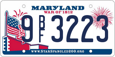 MD license plate 9BF3223
