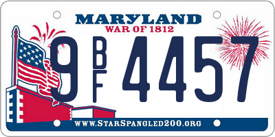 MD license plate 9BF4457