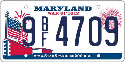 MD license plate 9BF4709