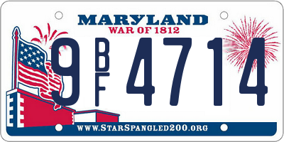 MD license plate 9BF4714