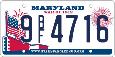 MD license plate 9BF4716
