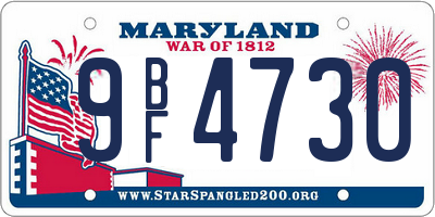 MD license plate 9BF4730