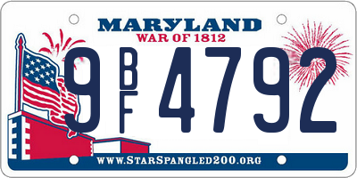 MD license plate 9BF4792