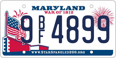 MD license plate 9BF4899
