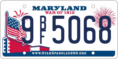 MD license plate 9BF5068