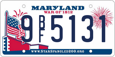 MD license plate 9BF5131