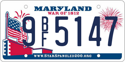 MD license plate 9BF5147