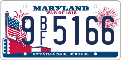 MD license plate 9BF5166