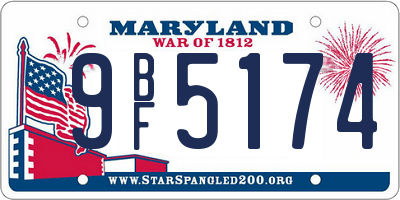 MD license plate 9BF5174