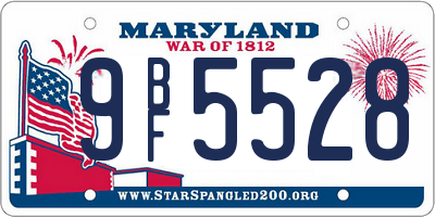 MD license plate 9BF5528