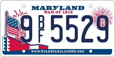 MD license plate 9BF5529