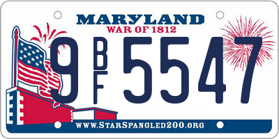 MD license plate 9BF5547