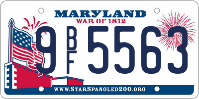 MD license plate 9BF5563