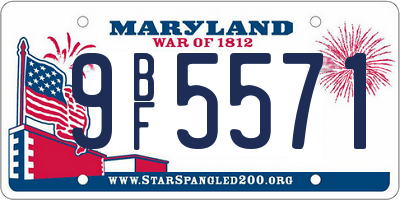 MD license plate 9BF5571