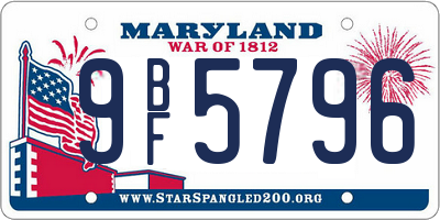 MD license plate 9BF5796